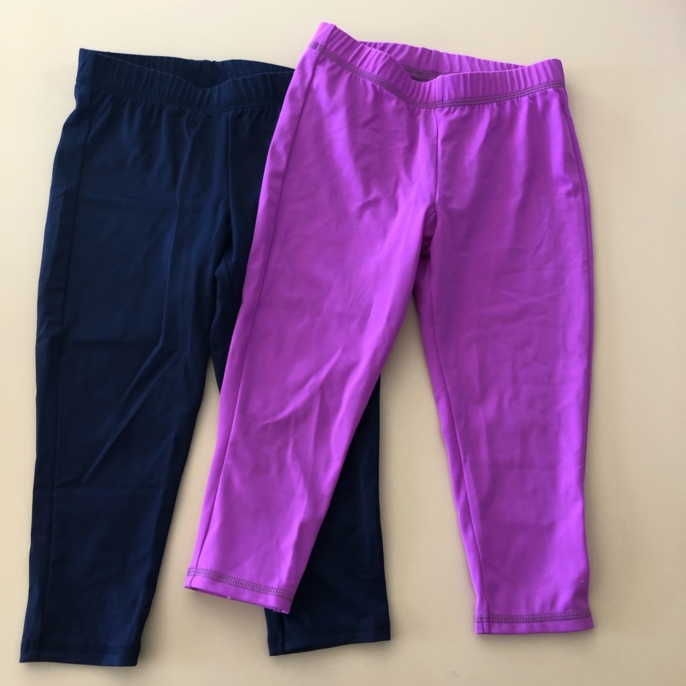 Lands End girls swim Capri’s size 7 purple & navy